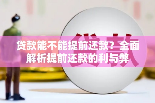土库贷款能不能提前还款？全面解析提前还款的利与弊