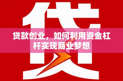 土库贷款创业，如何利用资金杠杆实现商业梦想