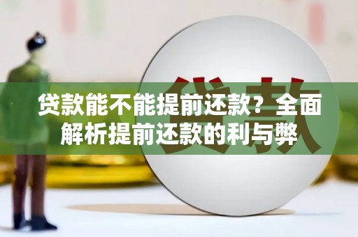 土库贷款能不能提前还款？全面解析提前还款的利与弊