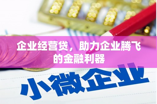 土库企业经营贷，助力企业腾飞的金融利器