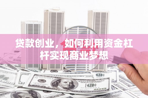 土库贷款创业，如何利用资金杠杆实现商业梦想