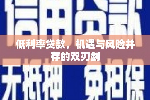 土库低利率贷款，机遇与风险并存的双刃剑