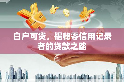 土库白户可贷，揭秘零信用记录者的贷款之路